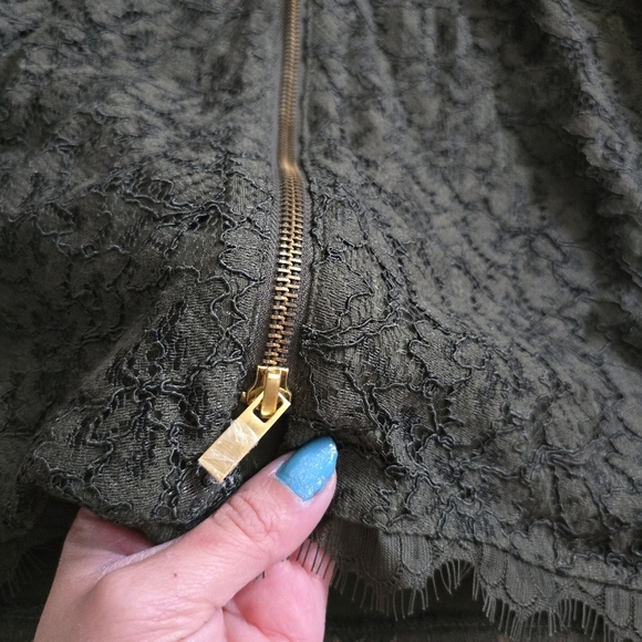 DVF DIANE von FURSTENBERG Zarita Lace dress Olive Military Celebrity $348 - Picture 12 of 15